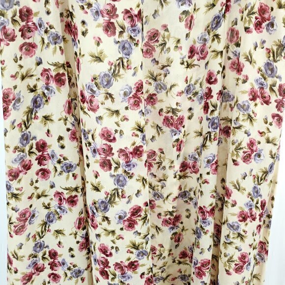 VTG 90s All Over Floral Print Midi Skirt S (Tag size 9) Yellow - Picture 9 of 16